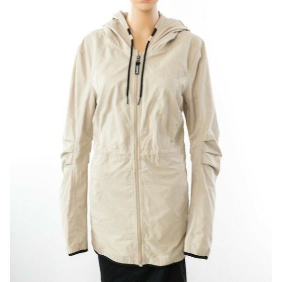 Bench Women Lightweight Jacket Drawstring At The Waist Beige Size L 2731 - Picture 1 of 3